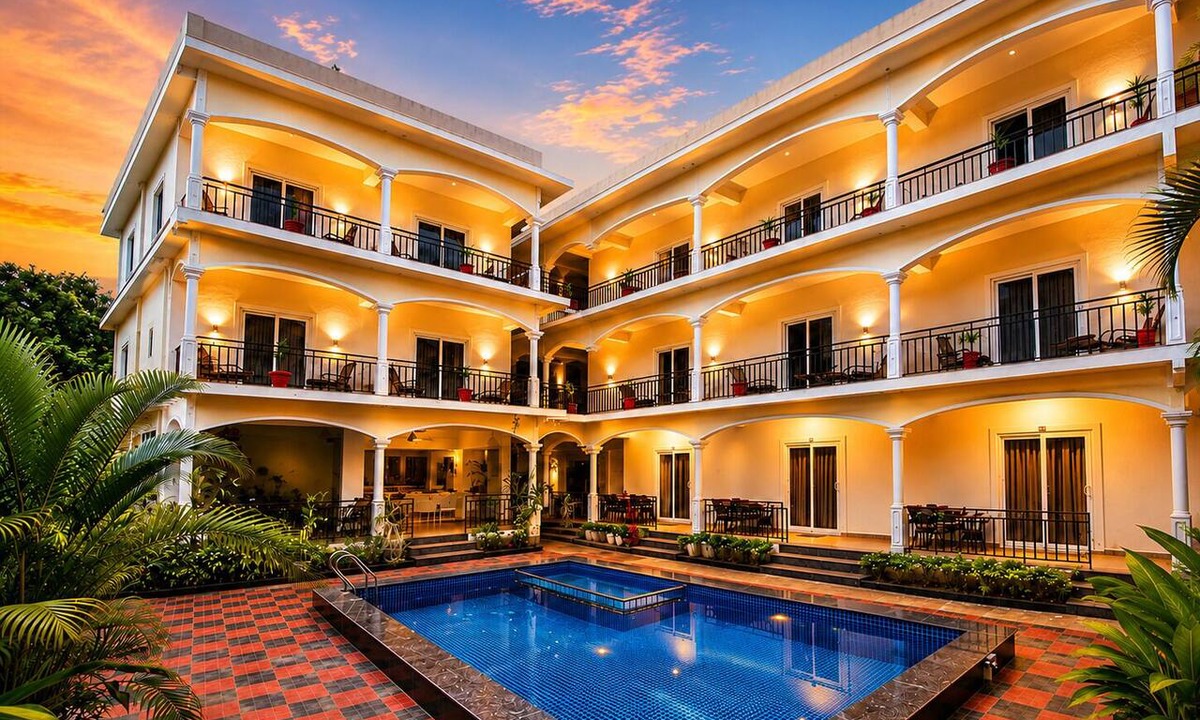 Morjim Apartment | Morjim Sunset Hotel - 300 Meter to Morjim Beach with Pool & Kitchen Apartments