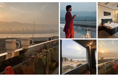 Rishikesh Apartment | Advaitam Ganga & Hill View Homestay by the Ganges Ghat - Luxury 3 BHK