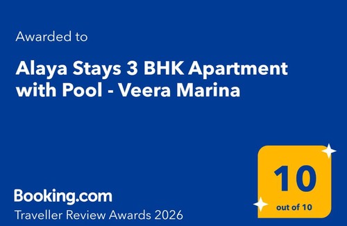 Candolim Apartment | Alaya Stays 3 BHK Veera Marina Penthouse with Pool & Lift