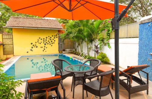Chorao Villa | ELIVAAS Terra Rosa Portuguese-styled 4-BHK Villa With Private Pool, Garden, Veranda & Sit-out Area