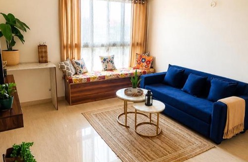 Kadadhe Apartment | Luxury Boho Stay, Sunset Balcony, Lodha Belmondo