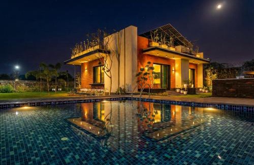 Gurugram Villa | Prassanam Vatika 2-BHK Hillside Villa with Private Pool & Expansive 1-Acre Garden
