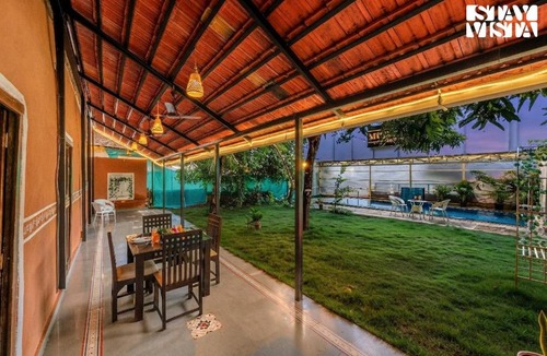 Ribandar Villa | StayVista at Mudhouse Escape with Pool, BBQ