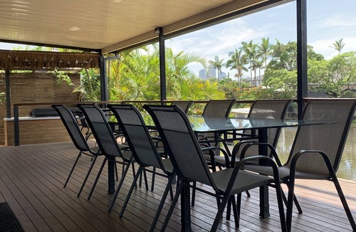 Broadbeach Waters House | Waterfront vista East facing to water pretty view day and night.