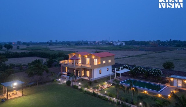 StayVista at Sunrise Manor with Pool and Lawn