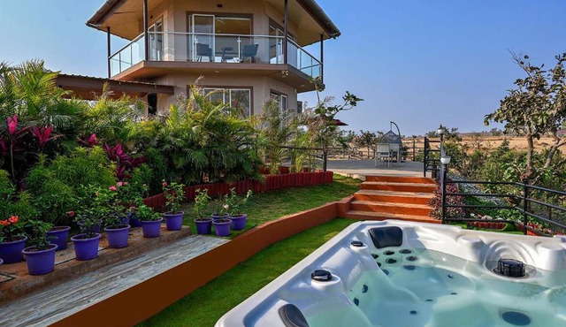 StayVista's Ora Indulgent Living - Valley-View, Couple-Friendly Villa with Outdoor Jacuzzi - Romantic Getaway