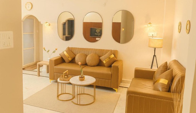 The Hidden Gem - 1BHK with Indoor Canopy, Ambient Lighting, Wifi, Smart TV & AC