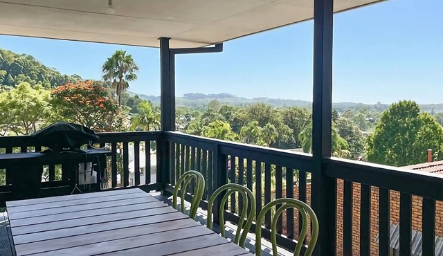 This unique level home is situated on the upper level in a private setting, with mountain views