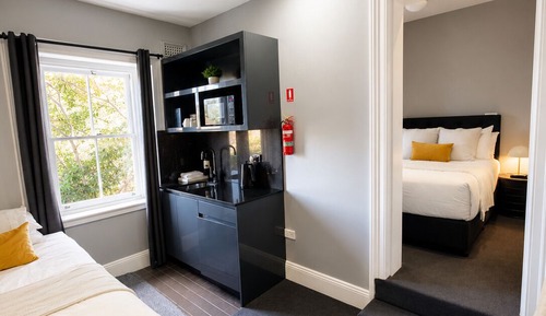 Double and Single Bed with Shared Bathroom