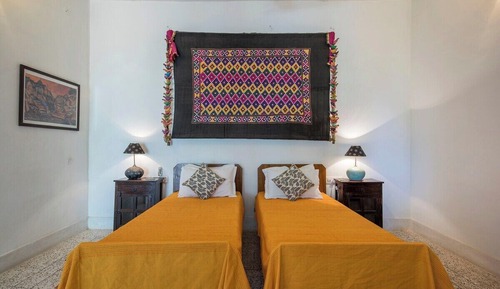 Double Twin Bed Room, Balcony, Garden View